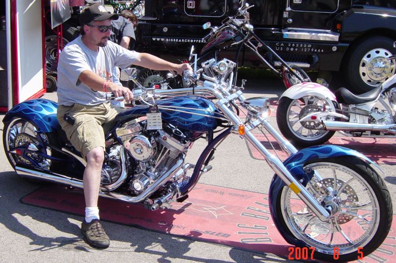 Here I am sitting on a cool custom Kit bike